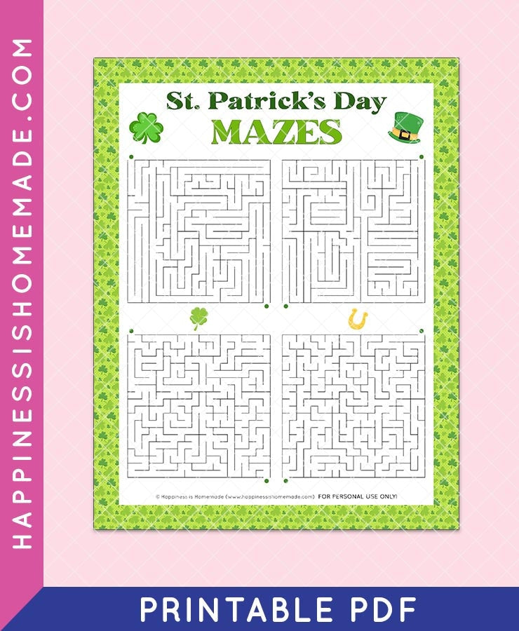 St. Patrick's Day Mazes – Happiness is Homemade