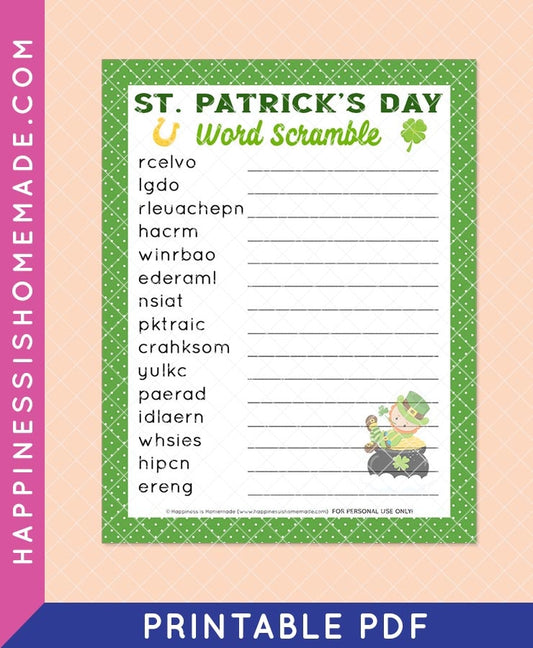 St. Patrick's Day Word Scramble