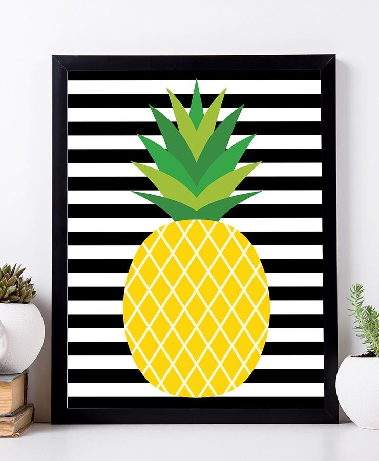 Striped Pineapple Print Printable