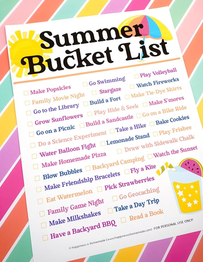 Summer Bucket List