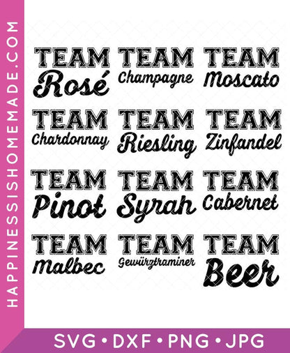 Team Wine SVG Collection