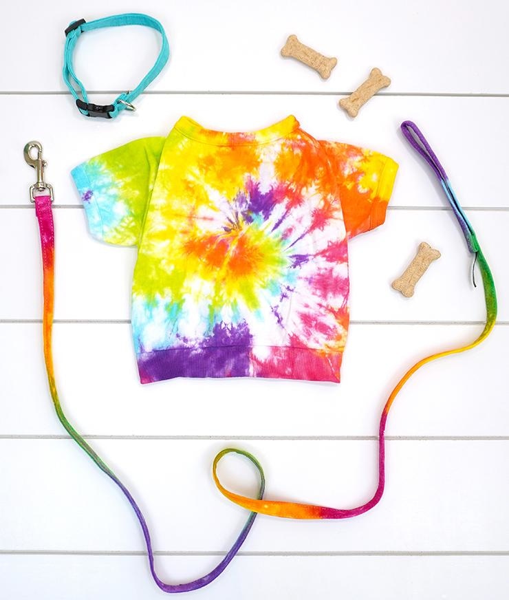 Tie-Dye Dog Accessories Set