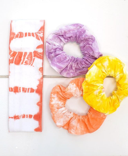 Tie Dye Scrunchies & Headband Set