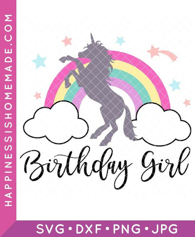 Unicorn Birthday Girl SVG