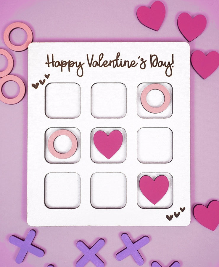 Valentine Tic-Tac-Toe Laser SVG