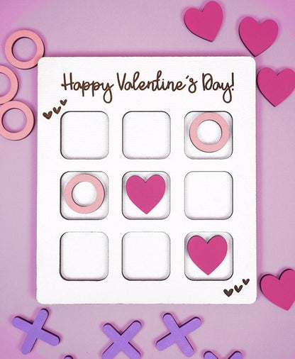 Valentine Tic-Tac-Toe Laser SVG