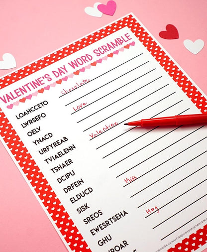 Valentine's Day Word Scramble