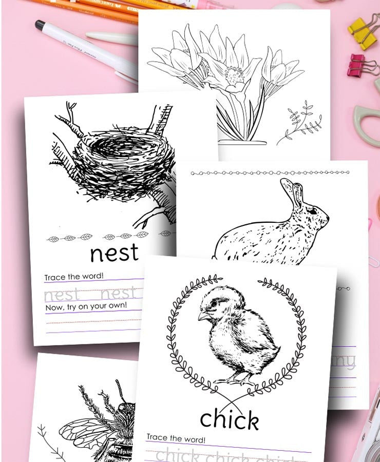 Color And Write Pages Vintage Spring Color and Write Pages – Happiness is Homemade