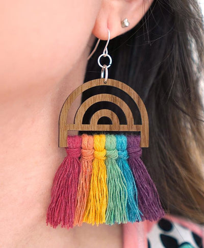 Wood Jewelry Findings: Rainbow Earrings